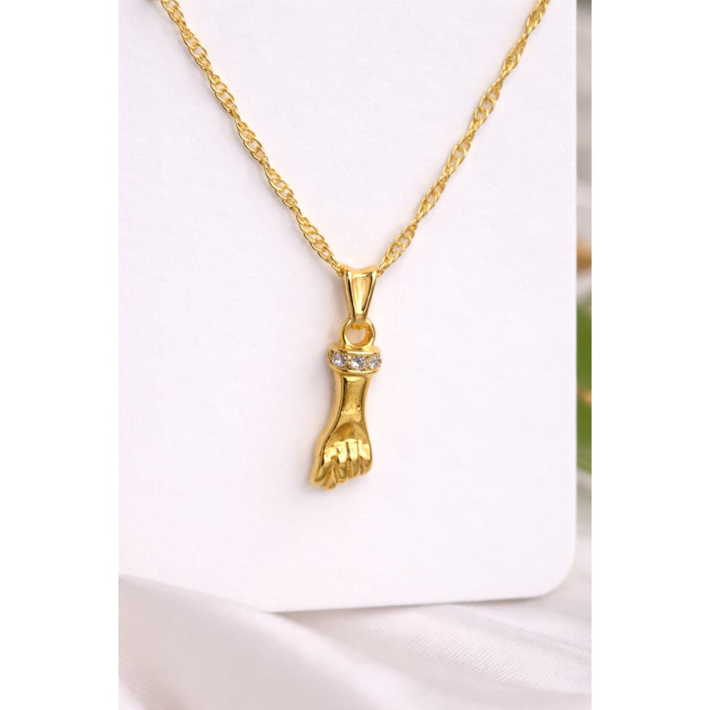 Colar Figa dourada Com Zirconia