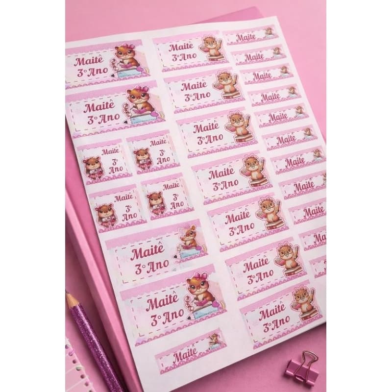 kit 70 Etiquetas escolar capivara/ etiqueta capivara/ etiqueta personalizada/materiais escolar capivara