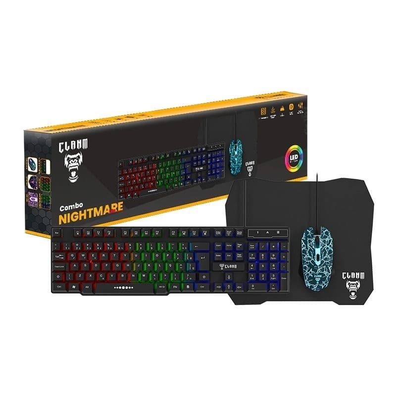 KIT COMBO GAMER NIGHTMARE LITE - MOUSE+TECLADO+MOUSEPAD (SEM HEADSET)