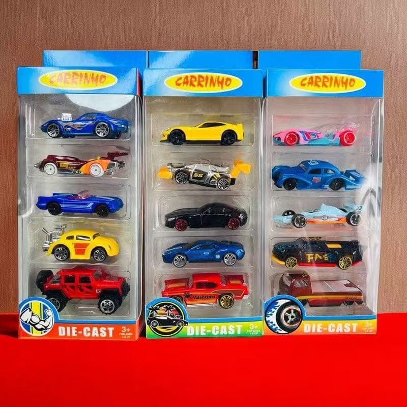 Kit Coleção Carrinho De Ferro Estilo Hot Wheels kit 5 Peças
