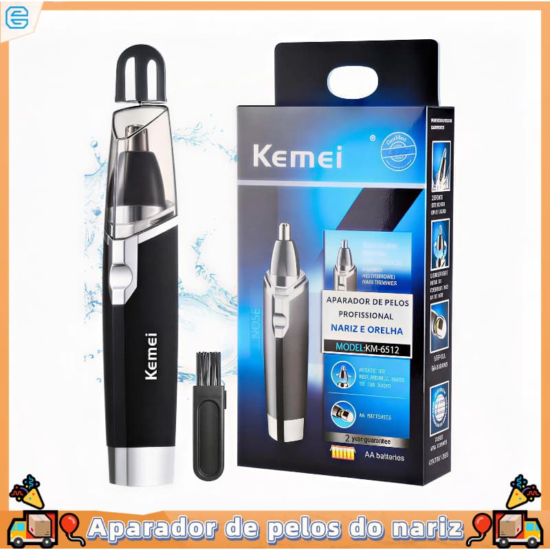 Aparador de Pelos Nasais e Orelhas Masculino Compacto USB Recarregável Silencioso Portátil