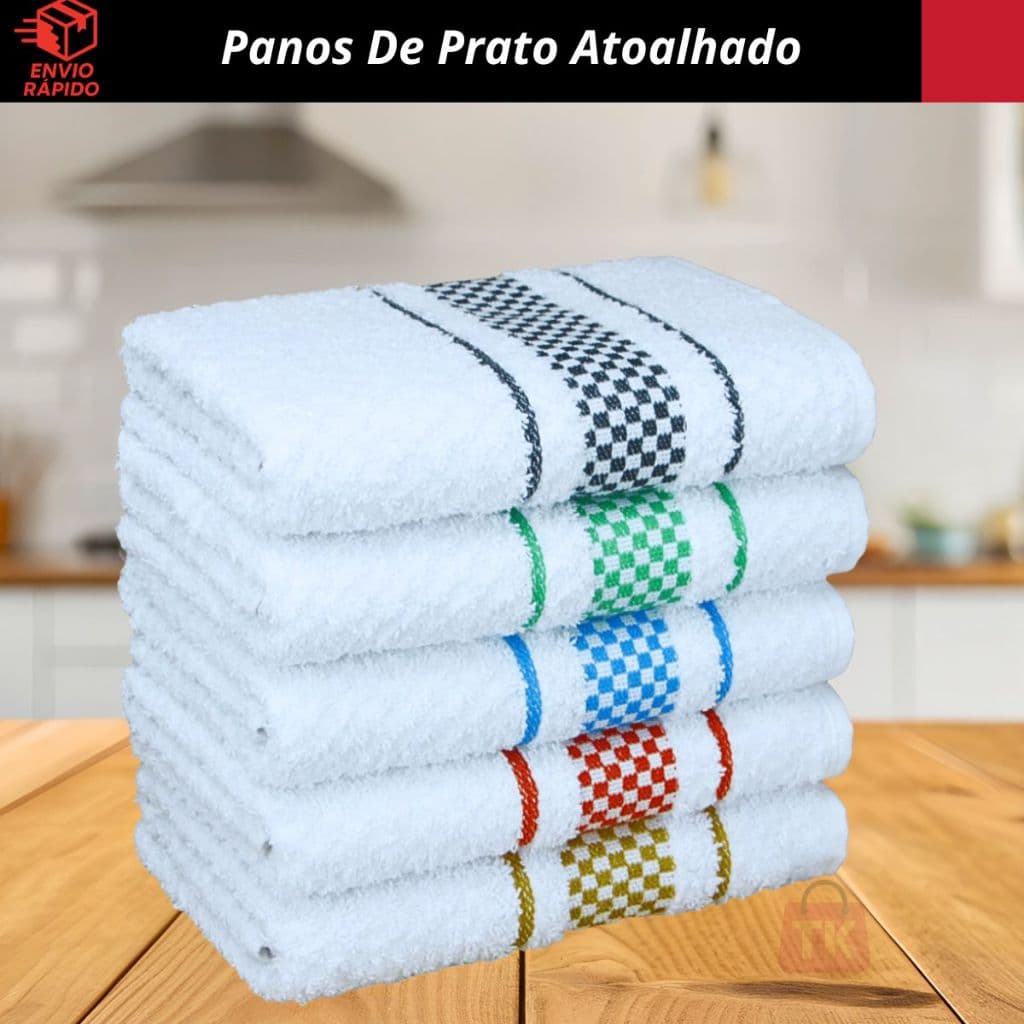 Panos de Prato Atoalhado Felpudo Premium 45x70cm – 100% Algodão Premium | Pano de Copa