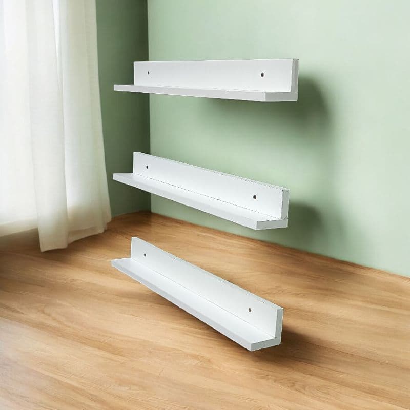 kits 3 Pratileiras Expositor Esmaltes, Tintas, MDF branco 60 cm
