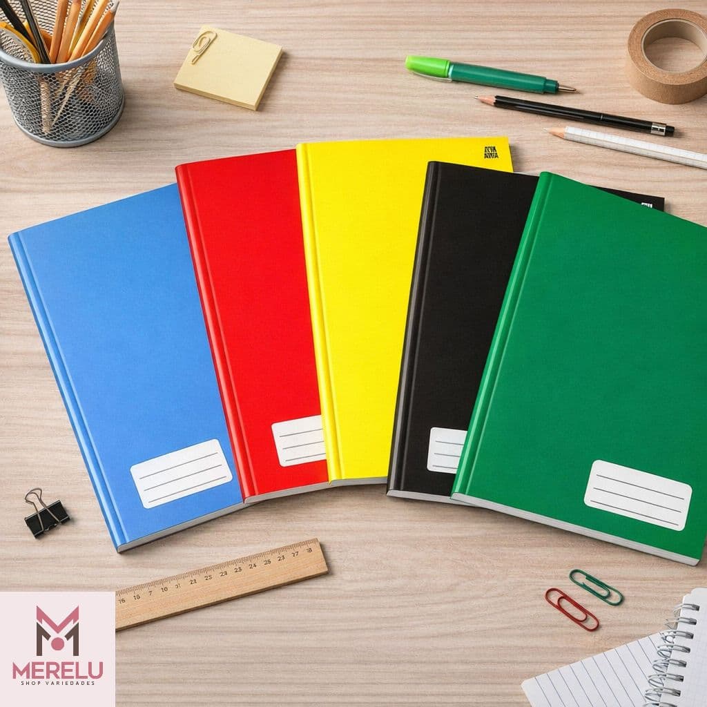Caderno Grande Capa Dura Brochura Pautado 96 Folhas Papel De Alta Qualidade Escola Curso Faculdade