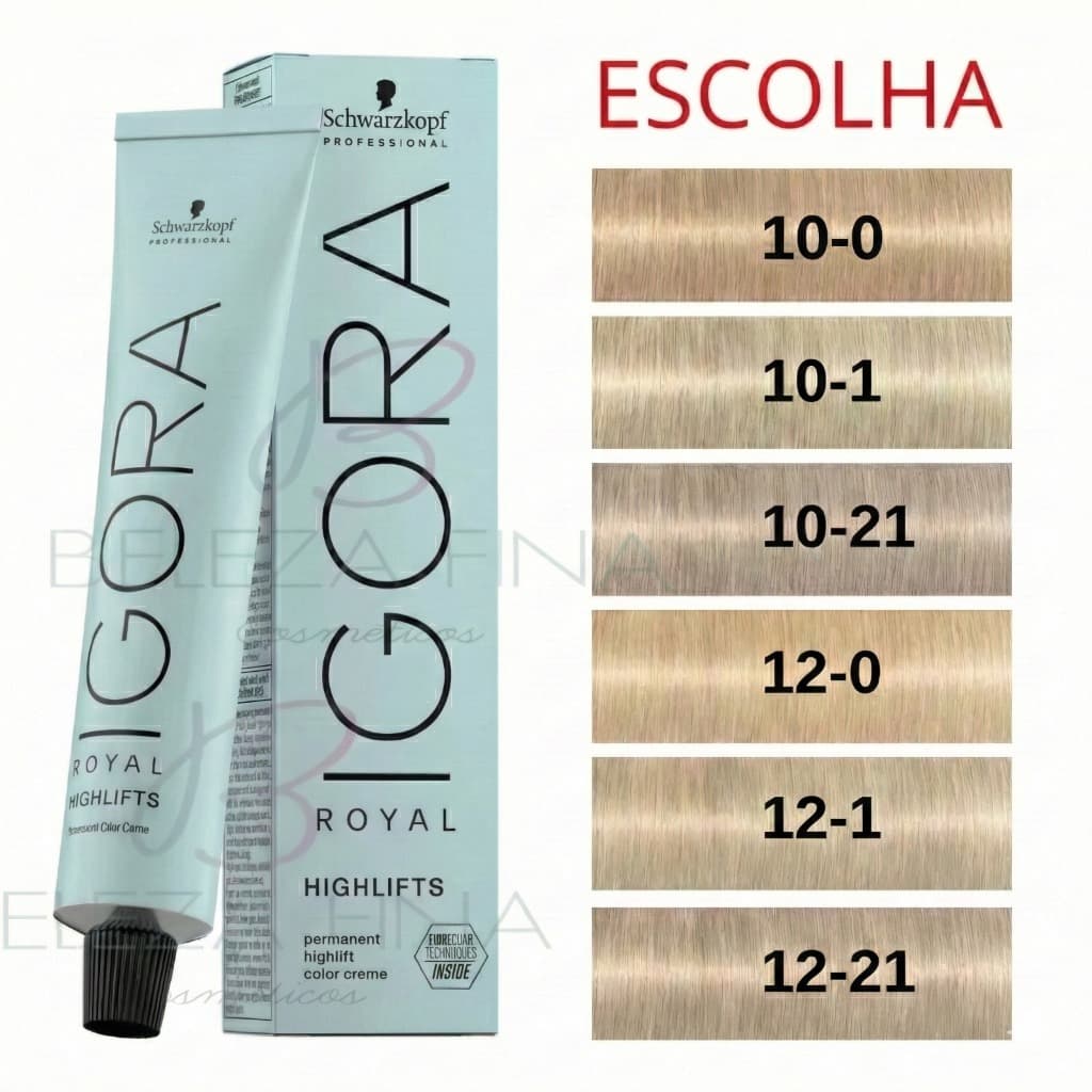 Coloração Tinta Igora Royal Highlifts 60g Superclareadora 10 e 12 - 12-19 12-21 10-0 - escolha