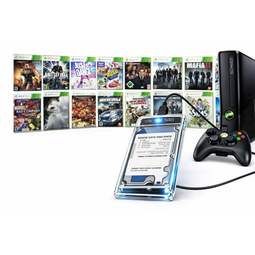 HD Externo Xbox 360 + 67 Jogos (Só Conectar e Jogar) - Compatível com Todos os Modelos