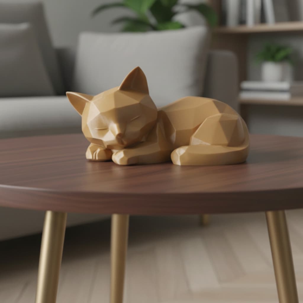 Decoração Gato Geométrico Minimalista Casa Escritório Sala Quarto