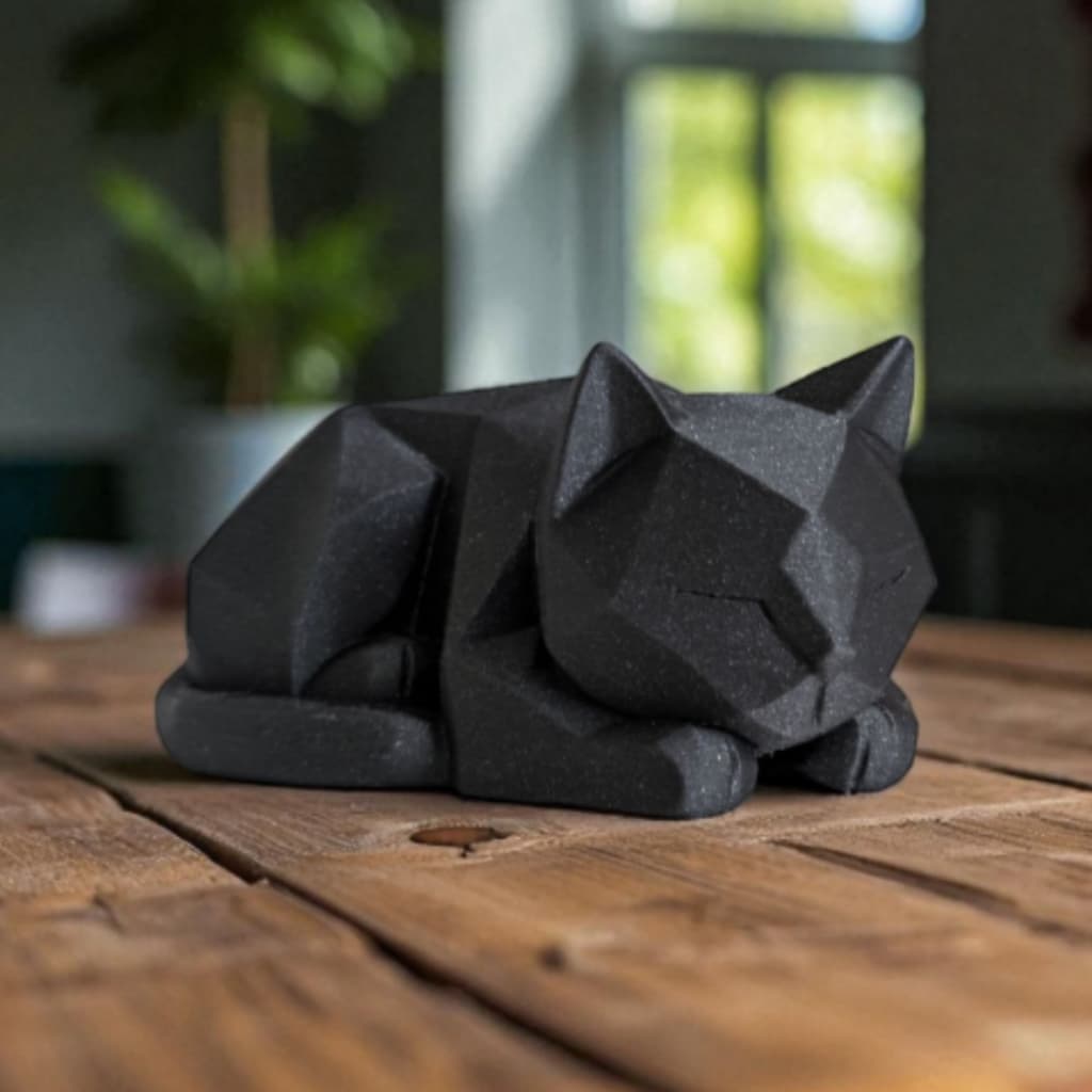 Escultura Gato Decorativo Preto Geométrico Objeto Decorativo Moderno Minimalista