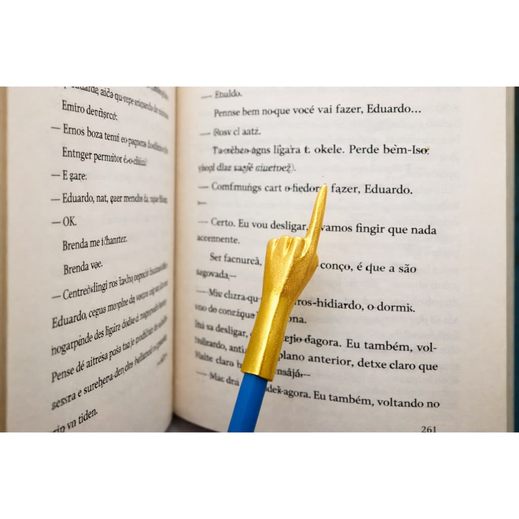 Ponteira para Lápis ou Caneta em Formato de Mão Apontando