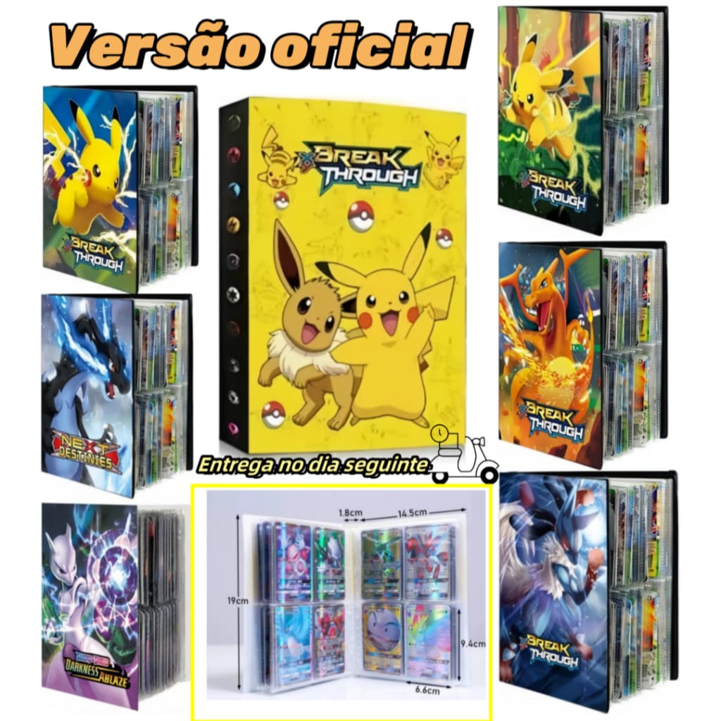Álbum de Cartas Pokémon TCG Diversos Designs 240 400 Cartas Coleção de Cartas de Jogo e Coleção