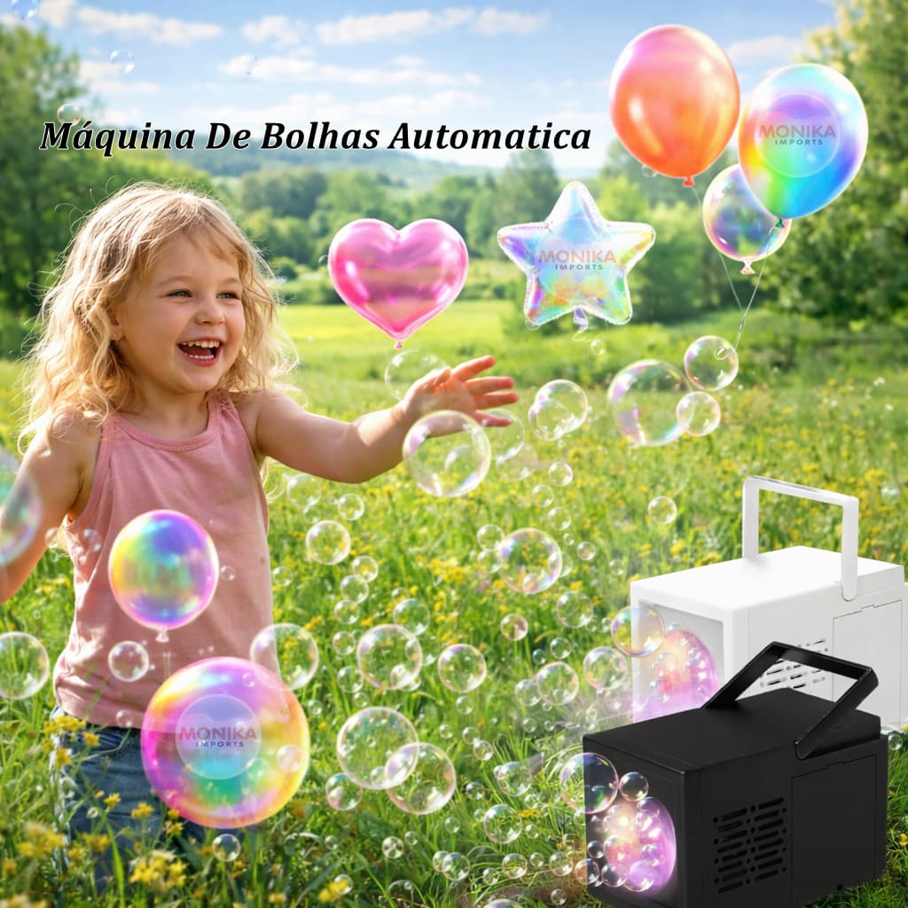 Máquina de Bolhas Infantil Elétrica Diversão Garantida Presente Perfeito Festa Aniversário Crianças