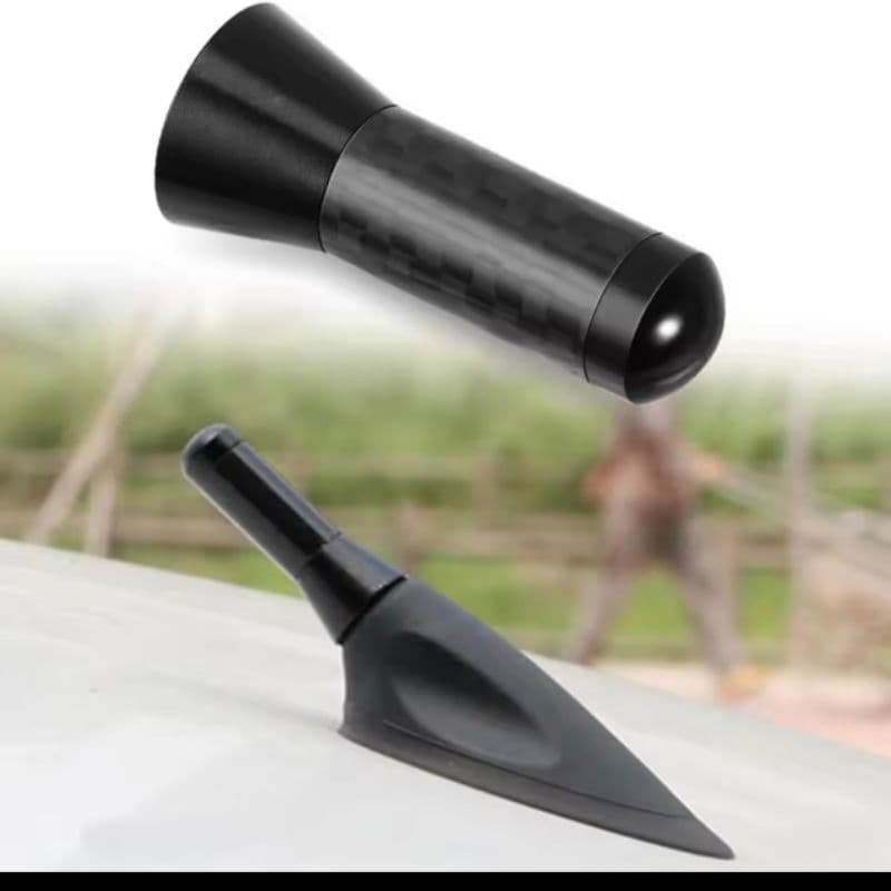 Mini Antena Esportiva Universal De Carro Fibra De Carbono 3.5cm - Receba Sinal FM/AM com Estilo