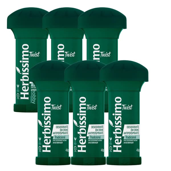 Kit Desodorante Twist Antitranspirante Herbíssimo Tradicional 45G