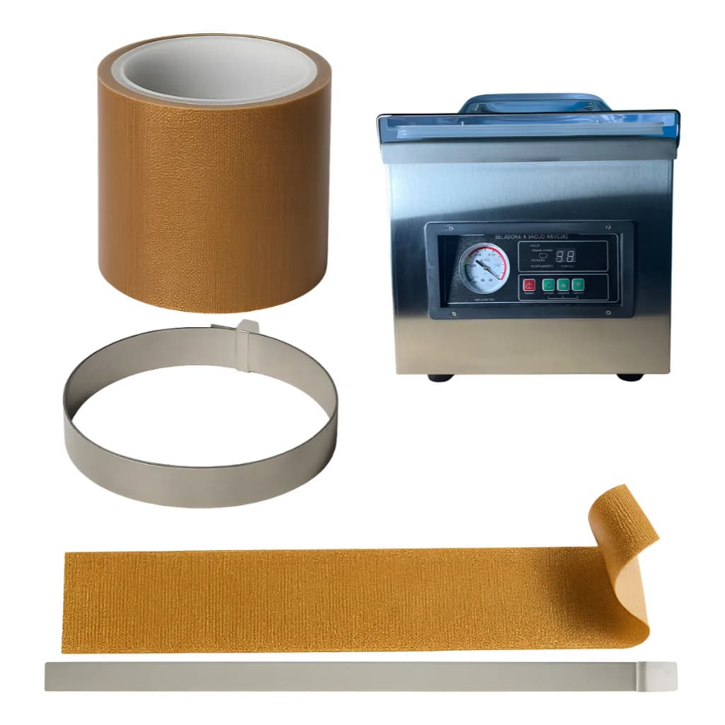 Kit  Resistência + Teflon DZ260 Seladora a Vácuo Reposição Industrial DZ260 DZ260C DZ280 DZ300 DZ300T