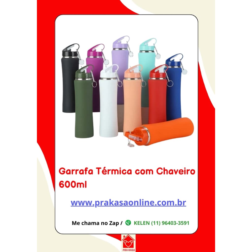 Garrafa Térmica com Chaveiro - 600 ml