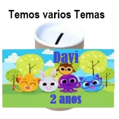Adesivo para Cofrinho de c/ 20  Unidades   Fazemos qualquer tema