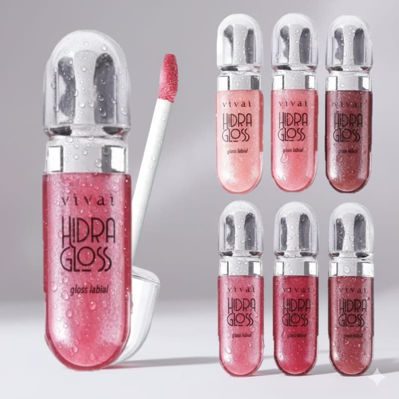 Hydra Gloss Brilho Labial Hidratante Óleo Labial. Embalagem Transparente e Várias Cores. A Pronta Entrega
