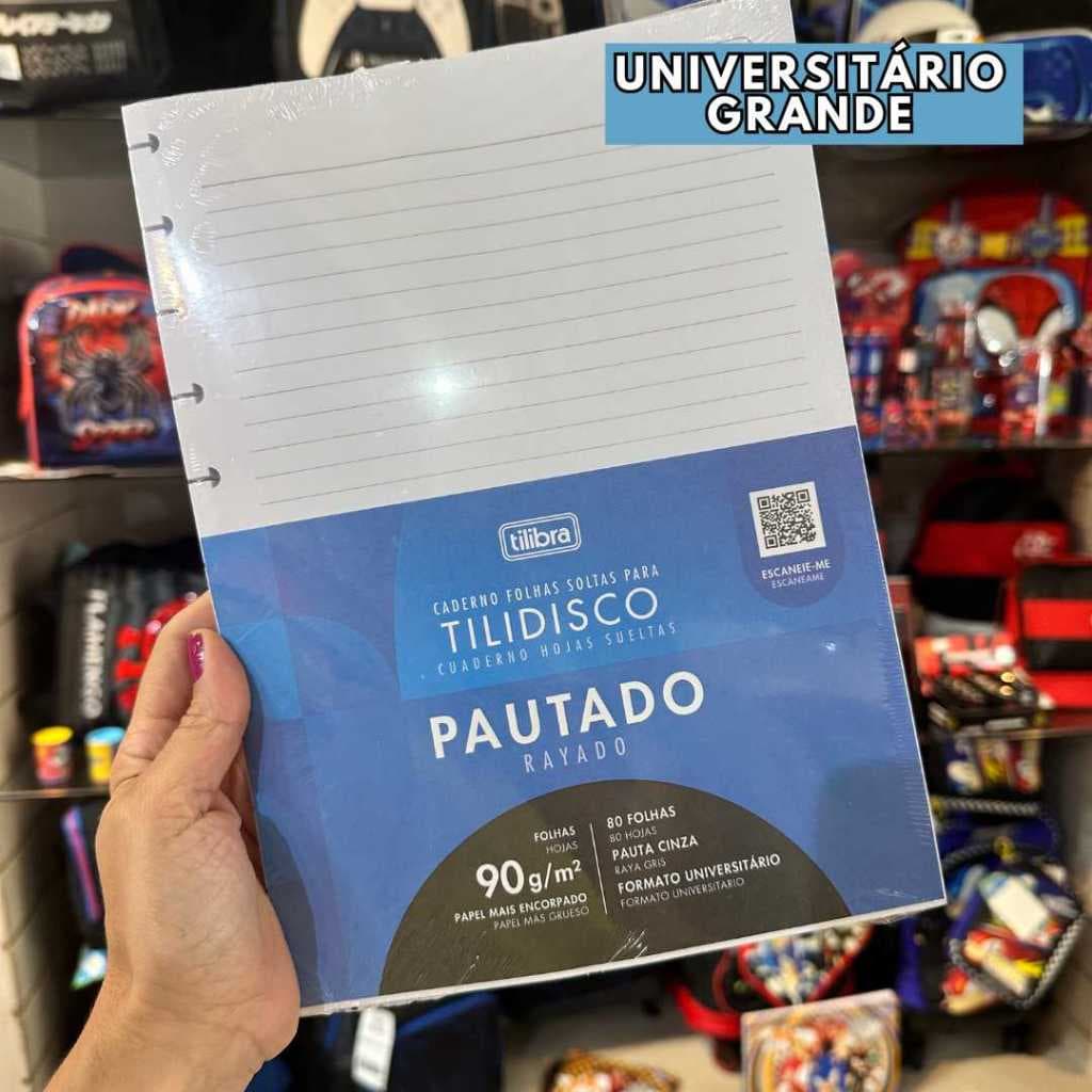 Refil de Folhas para Caderno Inteligente Disckbook Tilidisco Grande e Medio Universitario 50/80fls - Tilibra