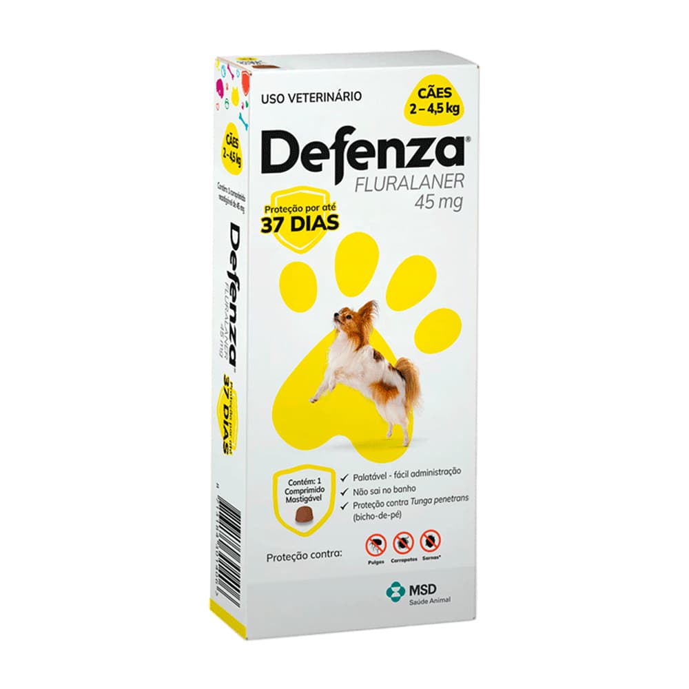 Defenza Remedio para pulgas, carrapatos, sarnas e bicho de pé 2-4,5kg