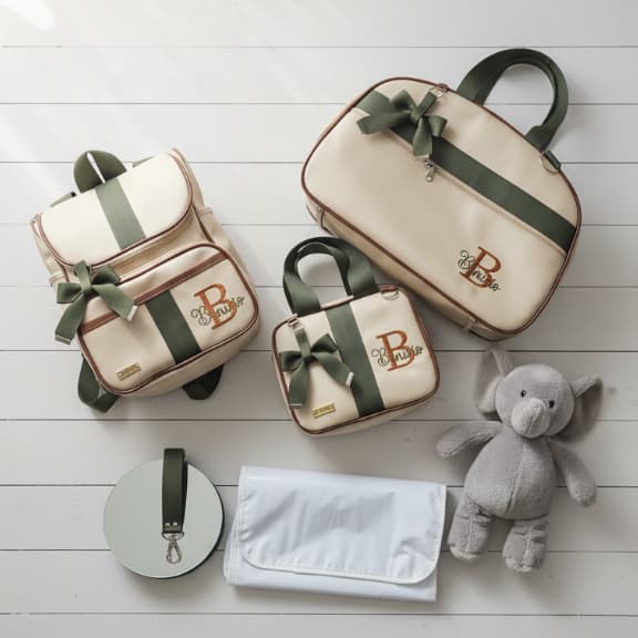 [KR RK Bolsas] PERSONALIZADOS Kit Maternidade Mala, Frasqueira e Mochila