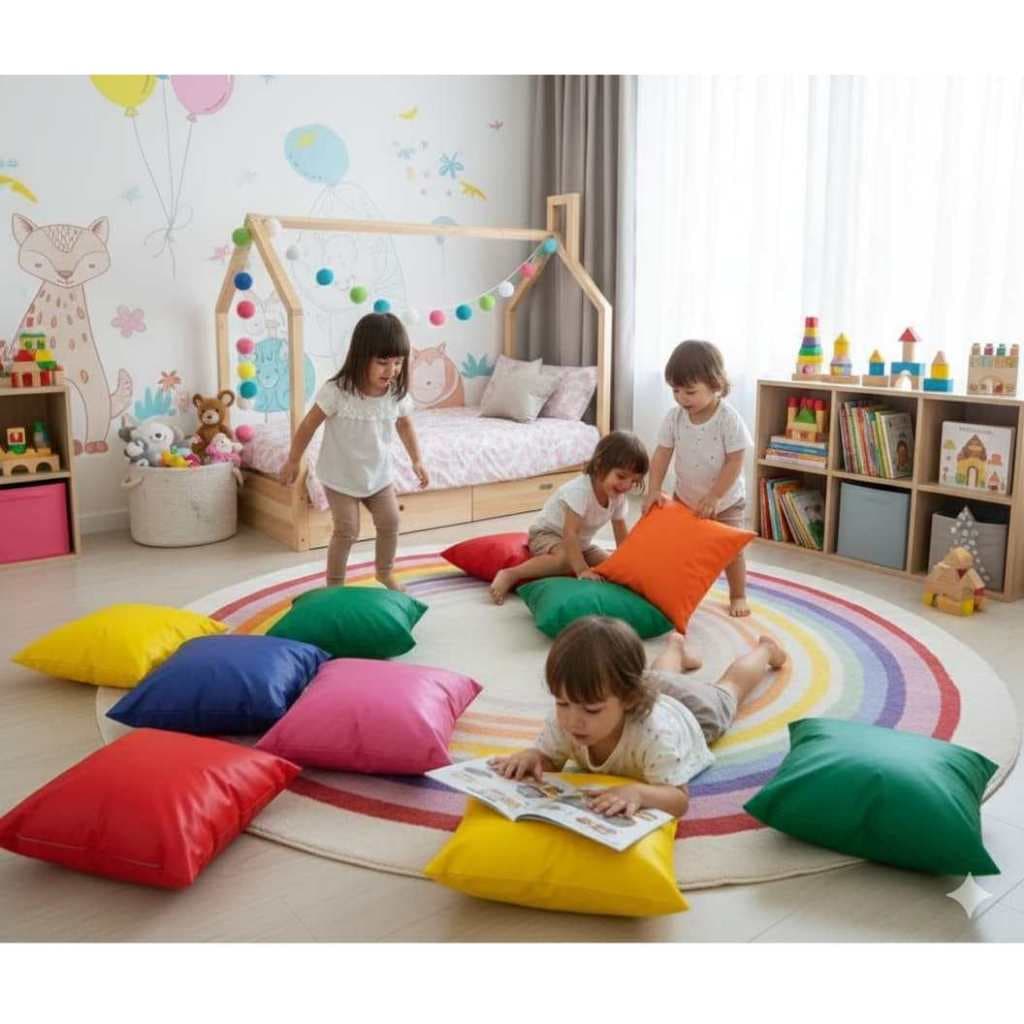10 Capas para Almofadas Impermeáveis 40 x 40 Kit de Capas para Almofadinhas para Escola Infantil Creche Salinha Igreja