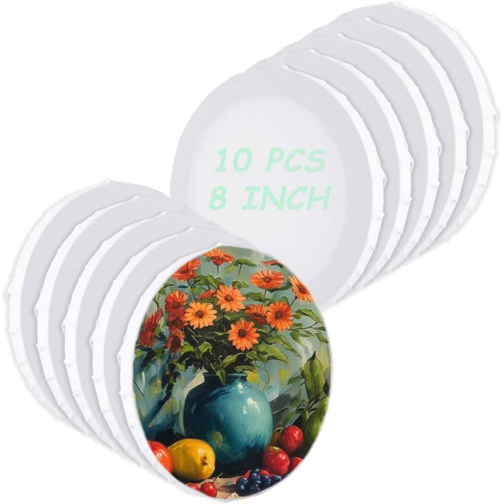Conjunto de 5 telas redondas para pintura, painel de tela circular de 20 cm