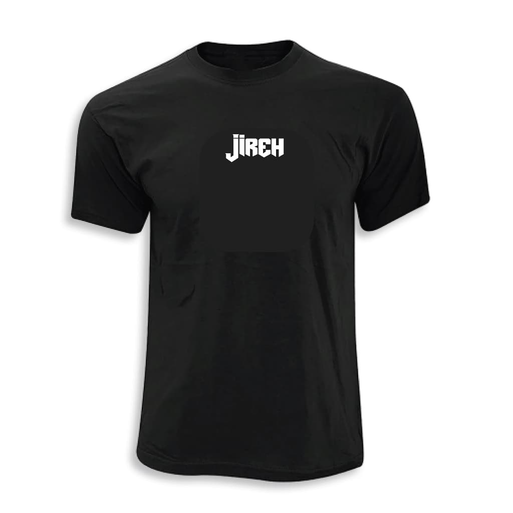 Camiseta básica 100% algodão estampa frenta palavra "JIREH"