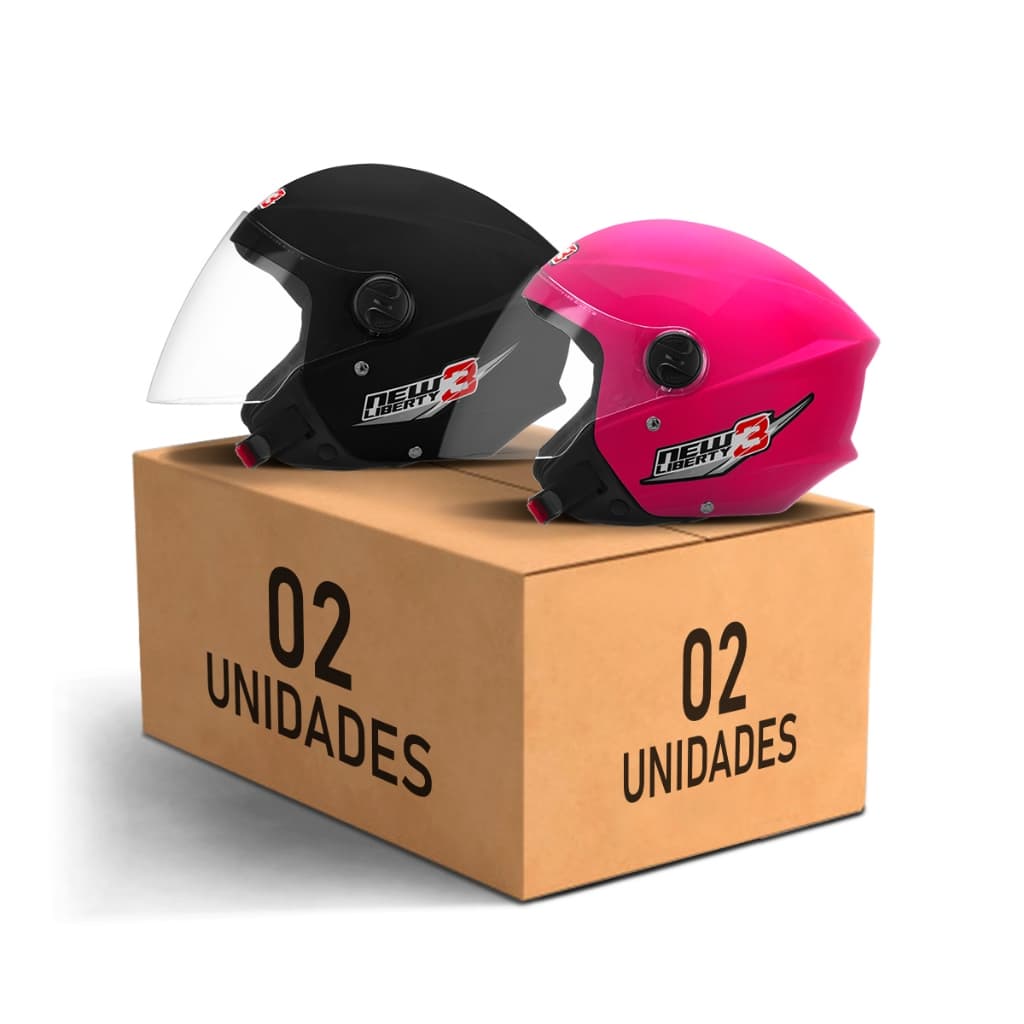 Kit 2 Capacete De Moto Aberto Feminino E Masculino Casal New Liberty 3 Pro Tork Preto