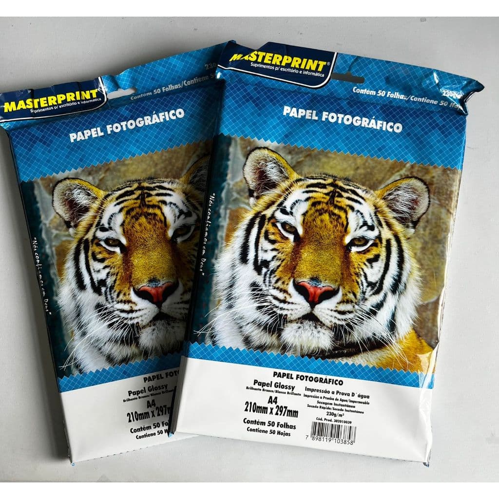 Papel Fotográfico Masterprint 230g A4 Glossy | Kits 50, 100, 150 ou 200 Folhas | Papel Foto Premium