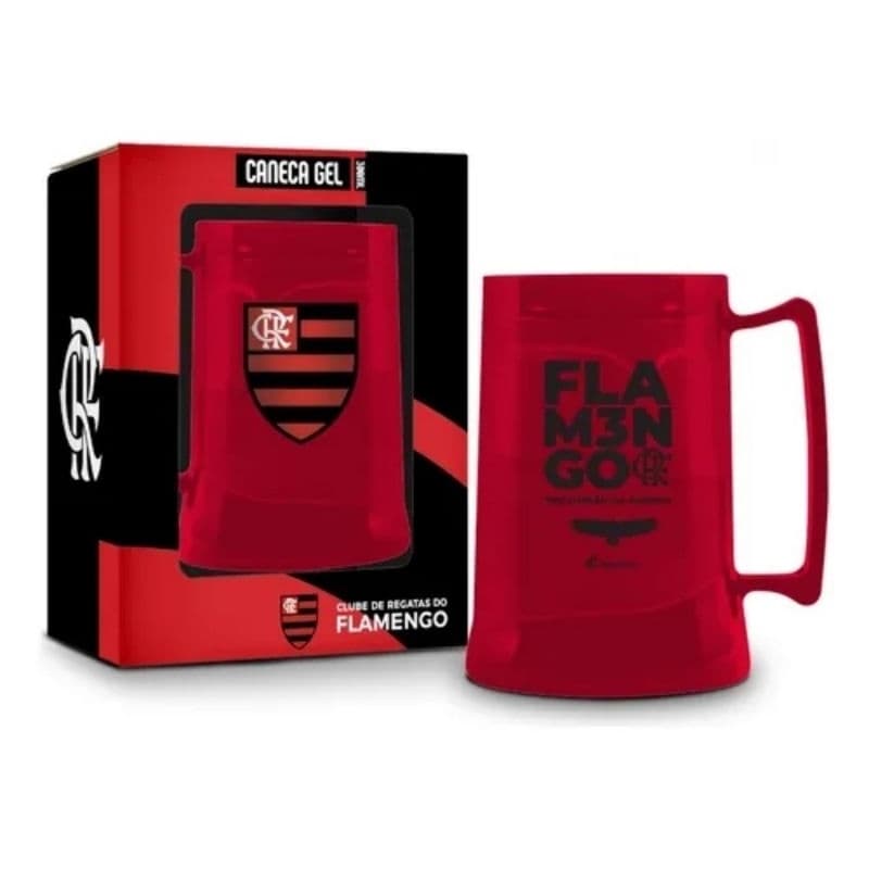 Caneca Gel Flamengo Oficial 300ml | Caneca Congelável Rubro-Negra Torcedor