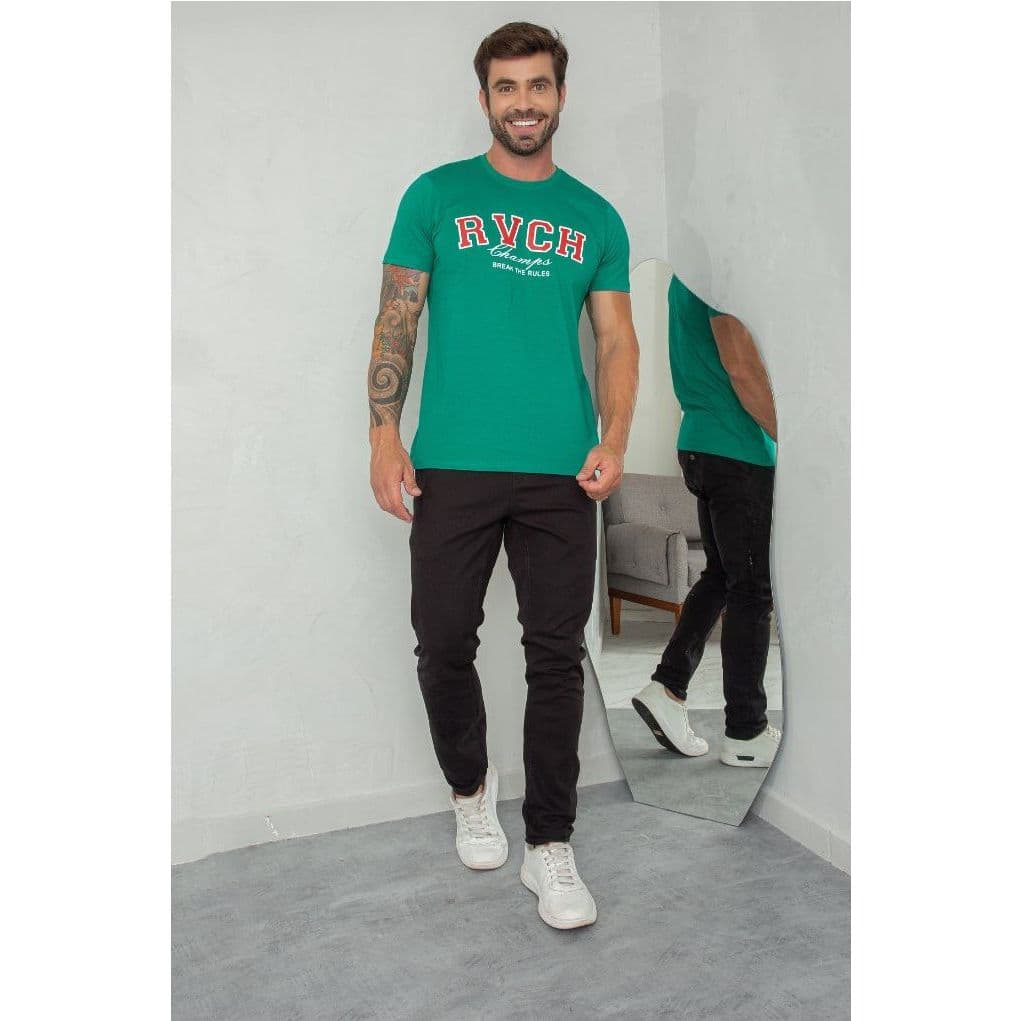 Calça Chino Sarja Com Bolso Embutido Masculina Revanche Pernes PRETA