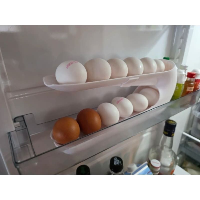 ​Organizador de Ovos para Geladeira Automático Dispenser de Cozinha Porta Ovo Vertical Suporte - Sistema FIFO Moderno