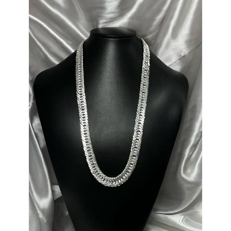 Corrente Elo Triplo  17mm 70cm Fecho Gaveta Trava Tripla Prata 925 Mista banhada cordão Colar qualidade top