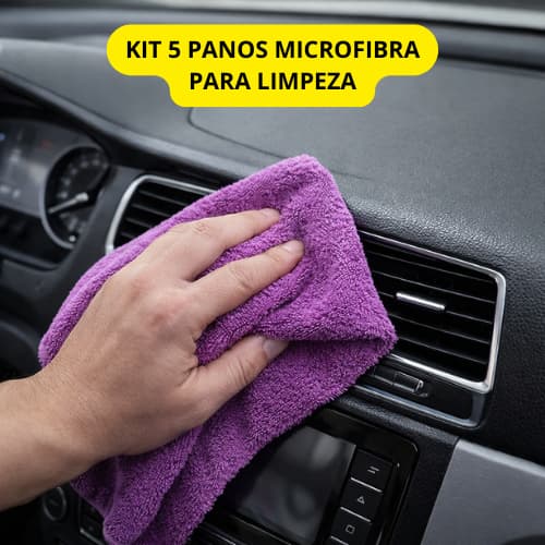 Pano de Microfibra Para Limpeza Multiuso 30 x 30 Sem Risco Kit 5 Unidades