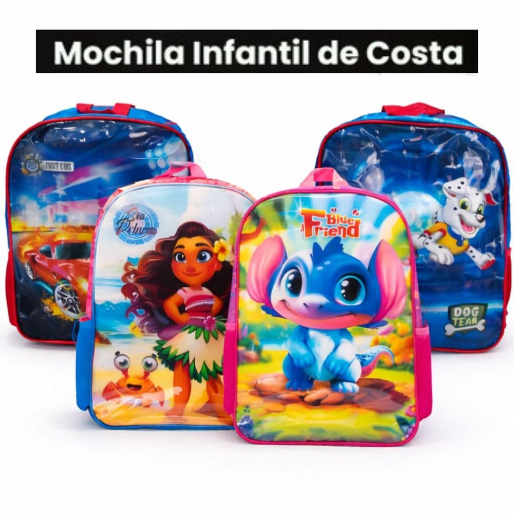 Mochila Escolar Infantil De Costa Resistente Leve Confortavel Menino Menina