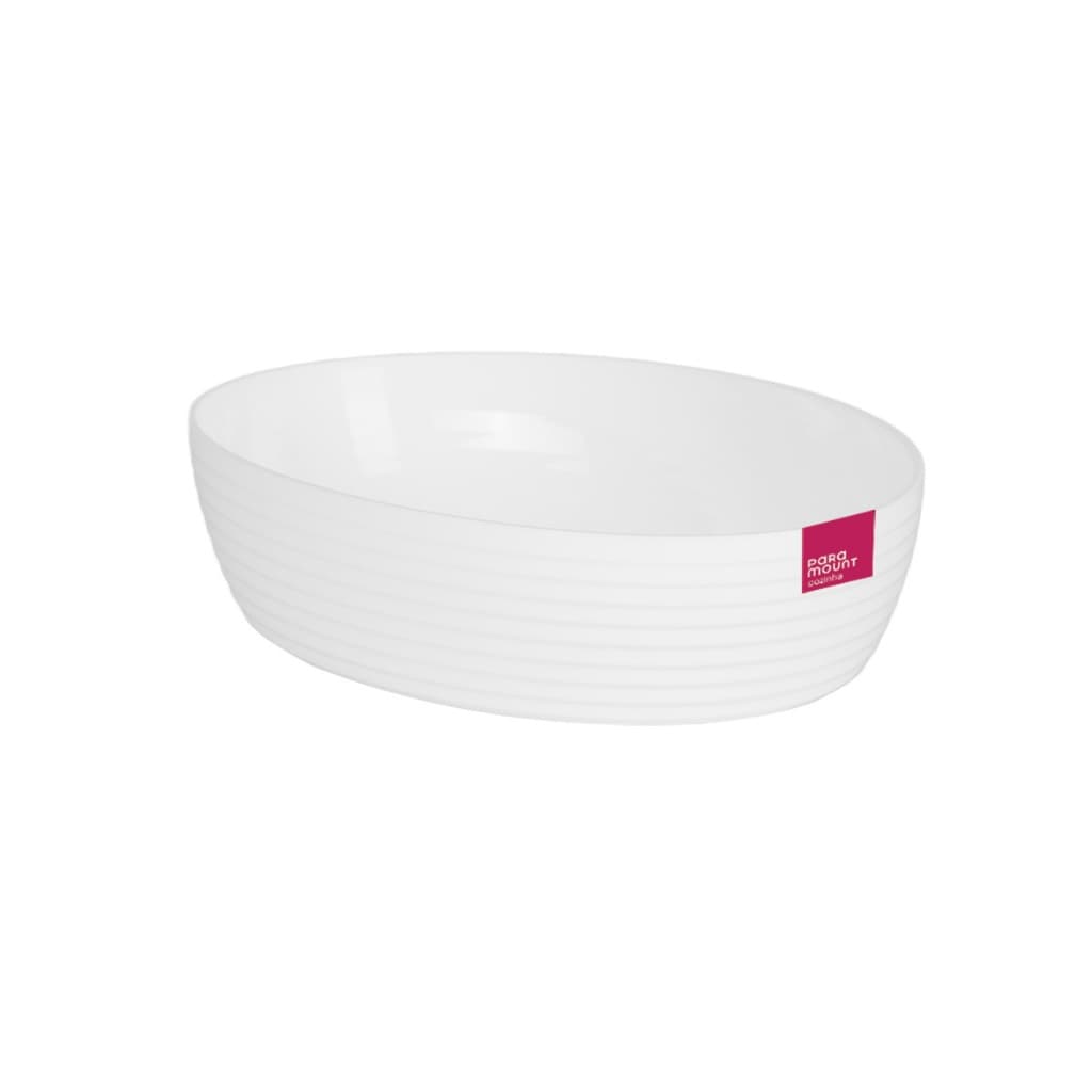Travessa Oval Com Friso LE CHEF 28 x 19,5 x 6 Cm Branca