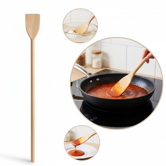 COLHER DE PAU TIPO PÁ REMO MADEIRA MACIÇA 80CM | PARA COZINHA DOCES FEIJOADA  |  PANELA, INDUSTRIAL