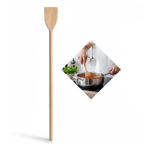 COLHER DE PAU DE MADEIRA PÁ GRANDE 60CM RÚSTICA, RESISTENTE E MULTIUSO PARA COZINHA E FEIJOADA