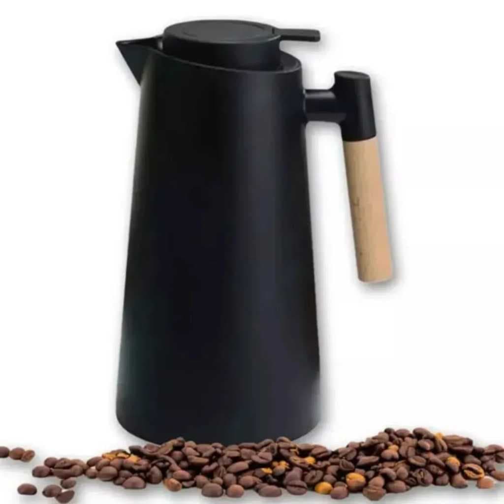 Jarro Garrafa Térmica 1L PRETO  Café Cha Bebidas quentes Preta