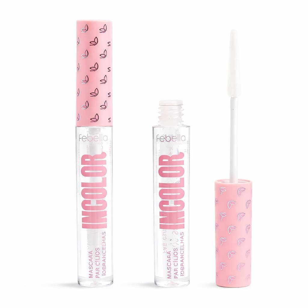 Máscara de Cílios Incolor 2 em 1 Rímel e Gel de Sobrancelhas Febella - Envio Imediato