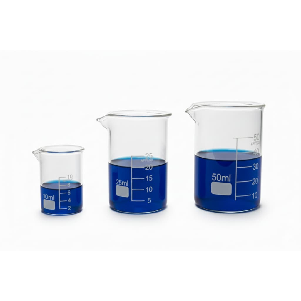 Kit Bequer becker de vidro 10ML 25ML, 50ML + Brinde