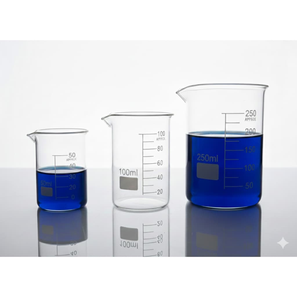 Kit Bequer becker de vidro 50ML 100ML, 250ML + Brinde