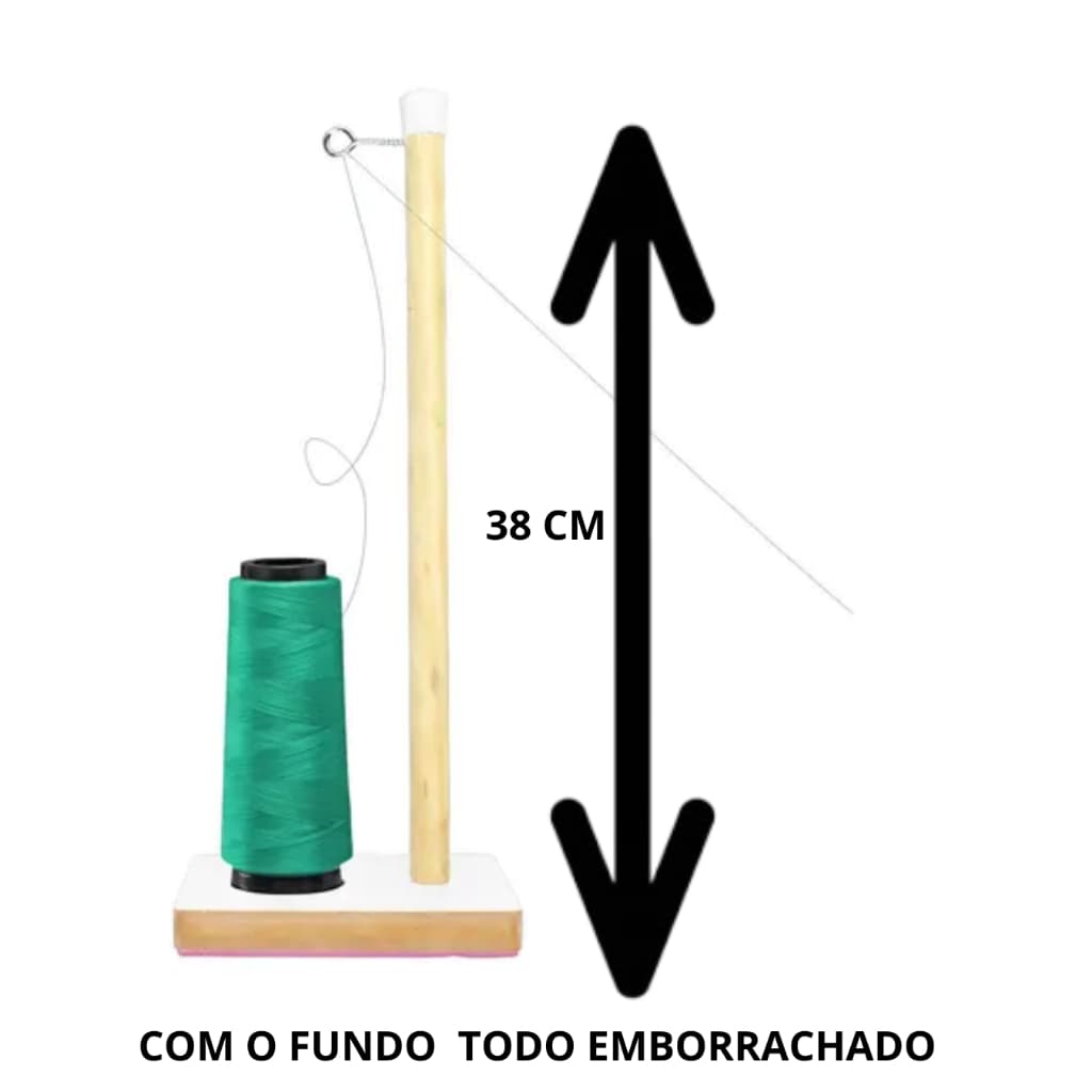 Porta Fio Carretel Linha Domestico Para 1 Cone Mdf Madeira