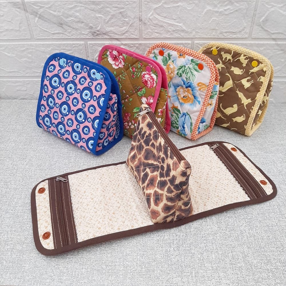 Necessaire feminina multiuso dobrável Porta maquiagem higiene farmacinha