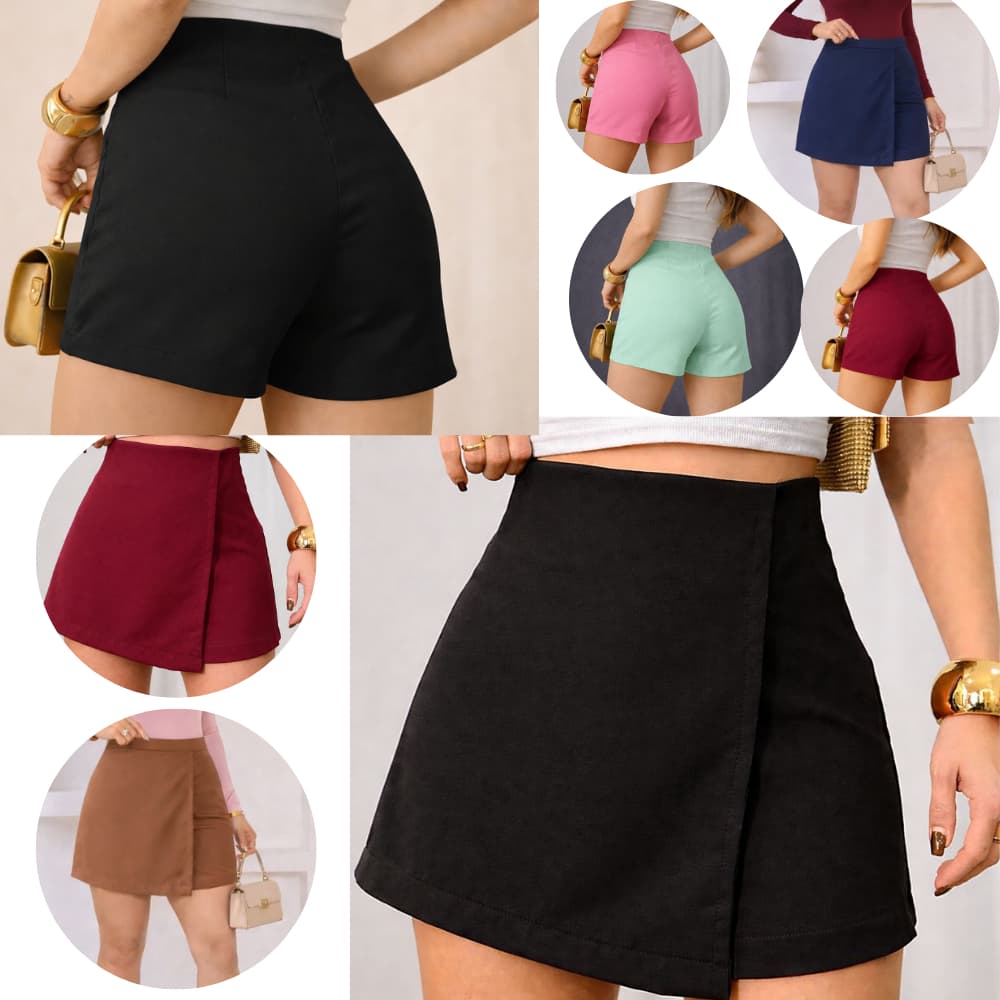 Short Saia Feminino Tendência 2026