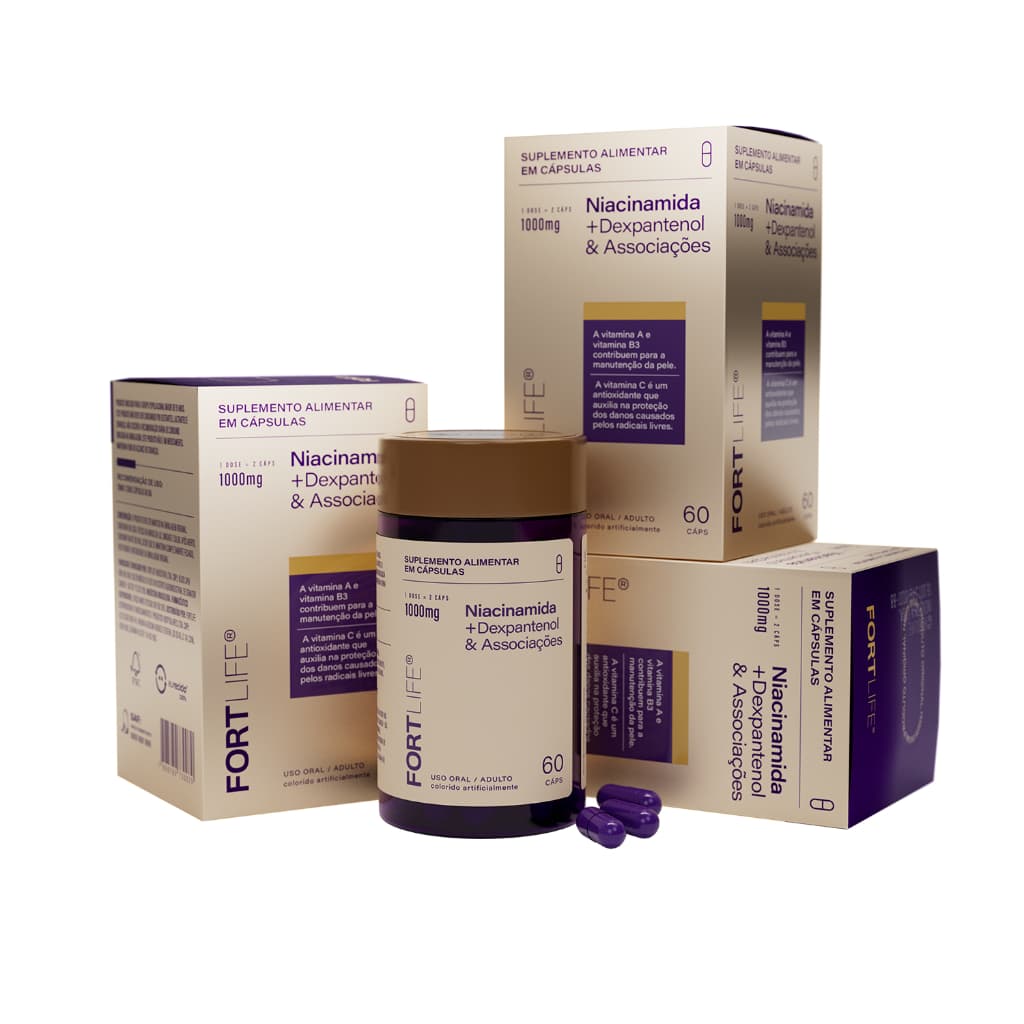 Kit 3 Niacinamida 1000mg 60 Cápsulas FORTLIFE