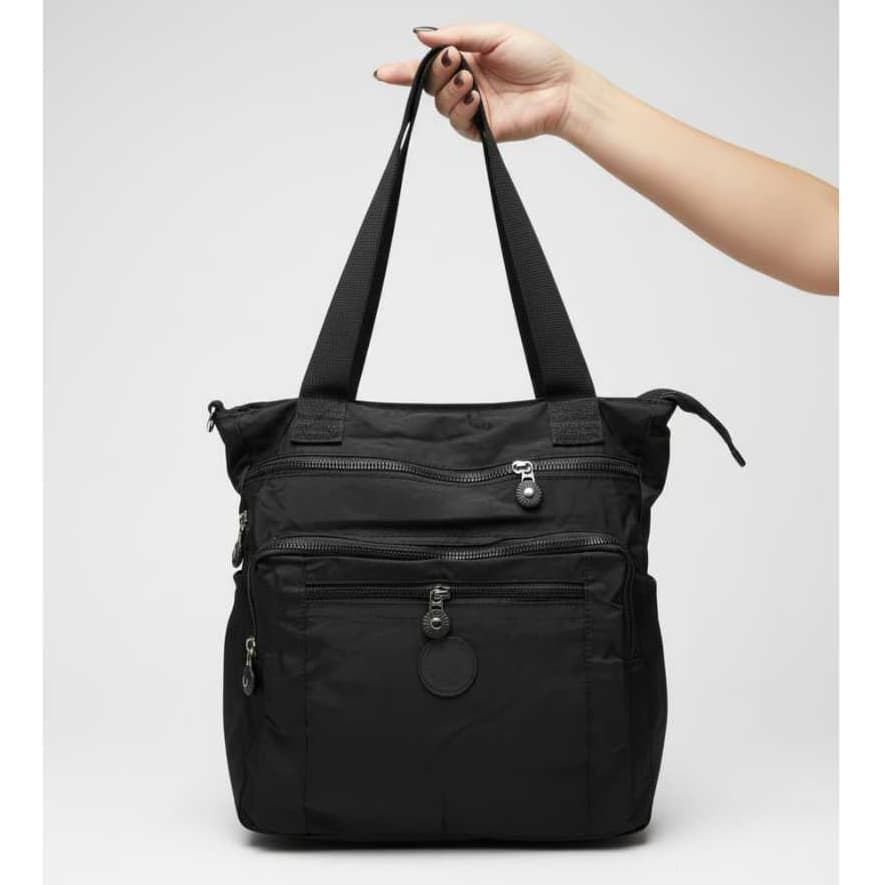 Bolsa de Ombro Feminina Nylon Quadrada • Uso Escolar e Trabalho • Tactel Resistente