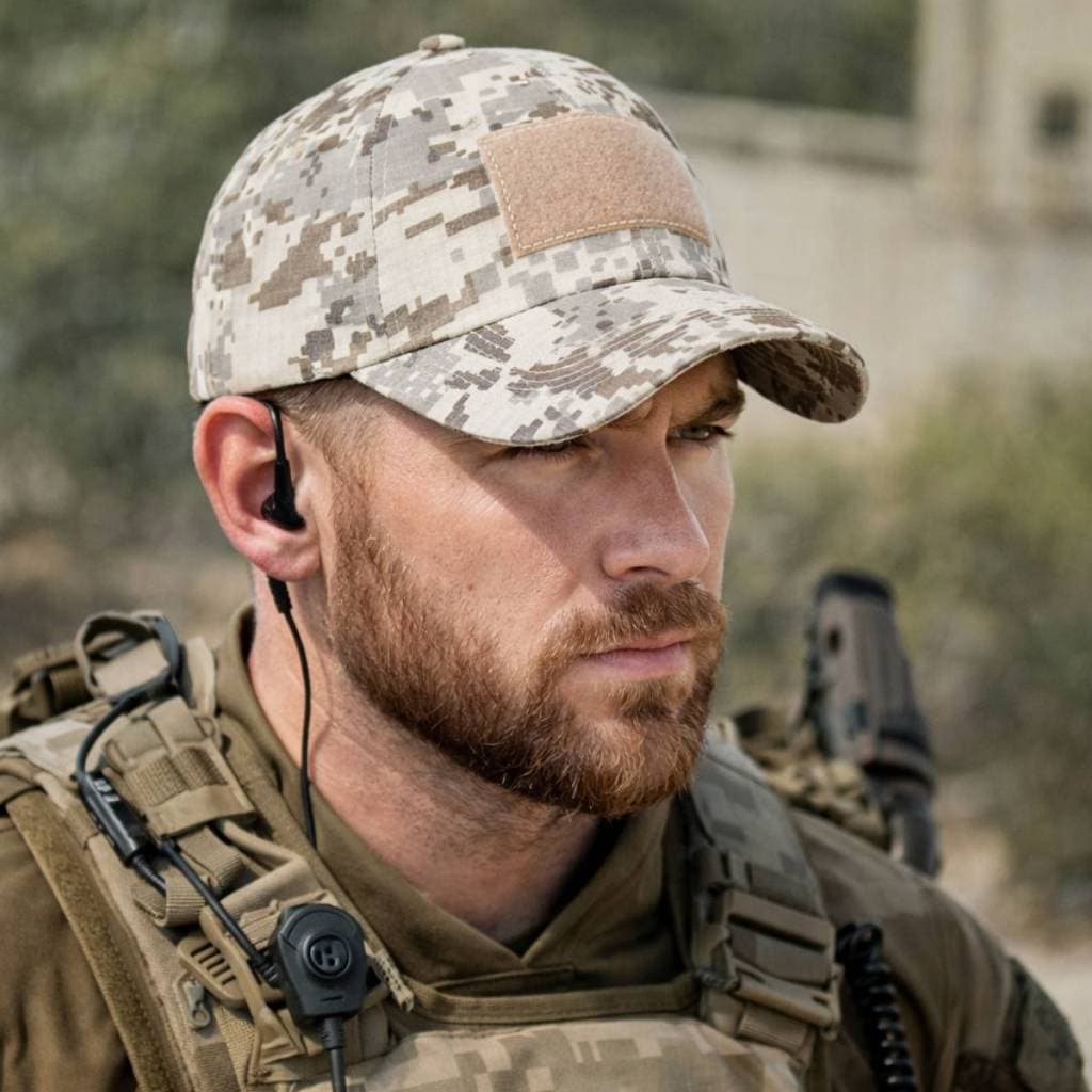 Boné Tático Militar Camuflado Deserto Digital Ripstop Resistente Americano Cap