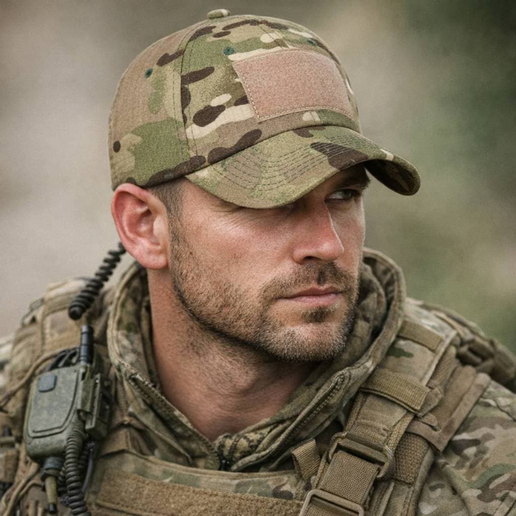 Boné Tático Multicam Camuflado Patch Operacional Militar Masculino Ajustável