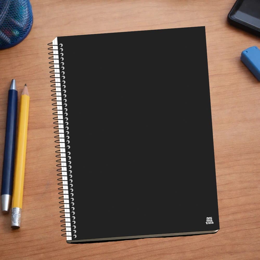 Caderno Universitário Capa Dura Unissex Cor Preta 10 Matérias – 140 folhas